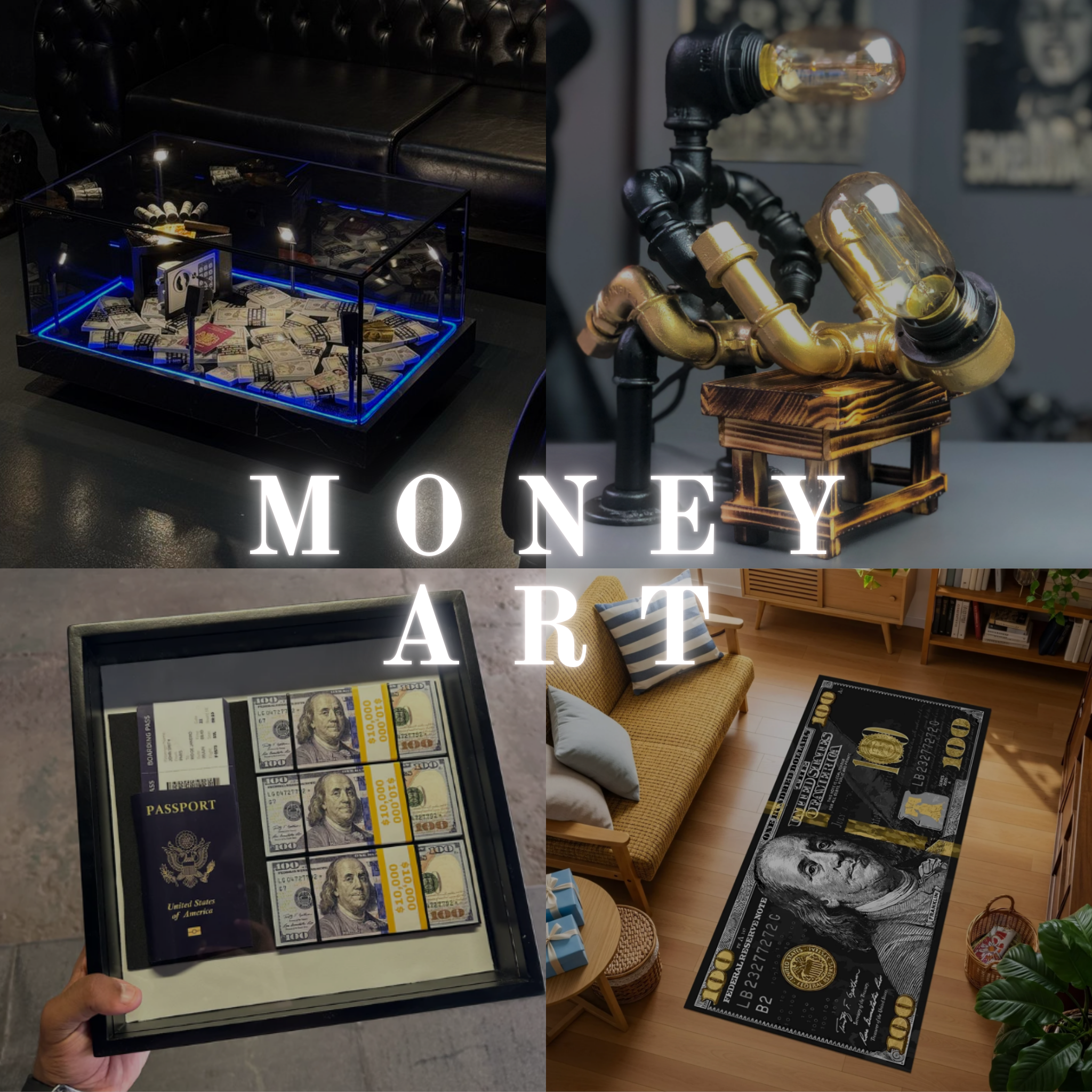 Money Art | Dolar Detaylı Lüks Dekoratif Ürünler | LÜXSEÇ